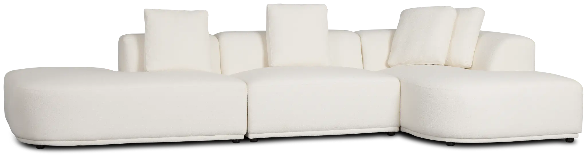 Catalina White Fabric Small Right Chaise Sectional Catalina White Fabric Small Right Chaise Sectional