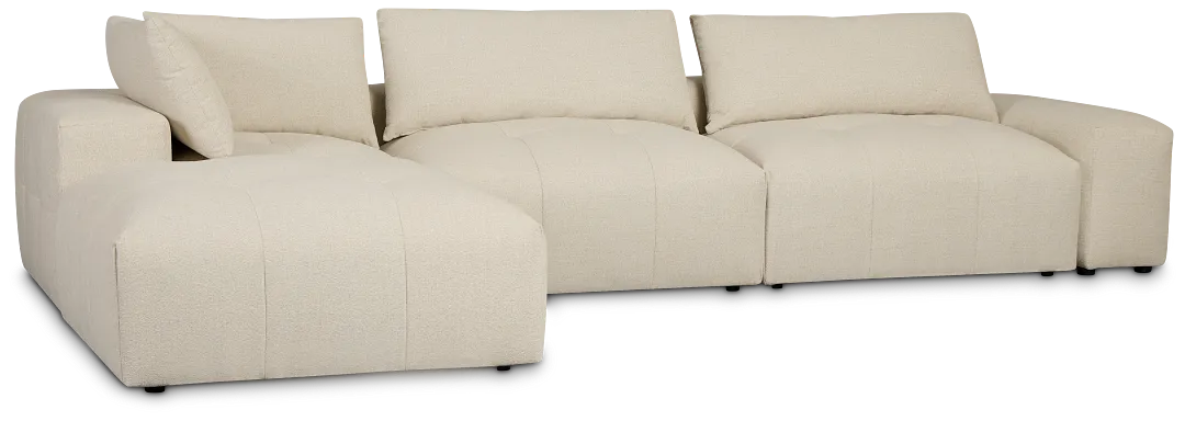 Remi Light Beige Fabric 5pc Bumper Sectional