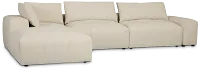 Remi Light Beige Fabric 5pc Bumper Sectional