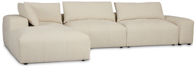 Remi Light Beige Fabric 5pc Bumper Sectional