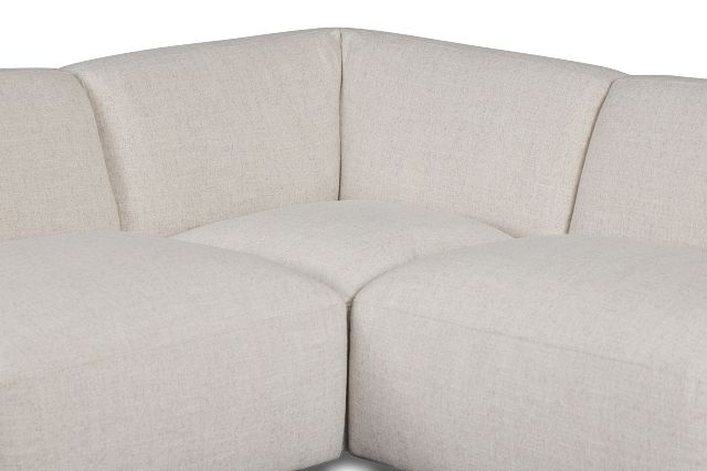 Baylor Light Beige Fabric 5-piece Right Facing Bumper Sectional