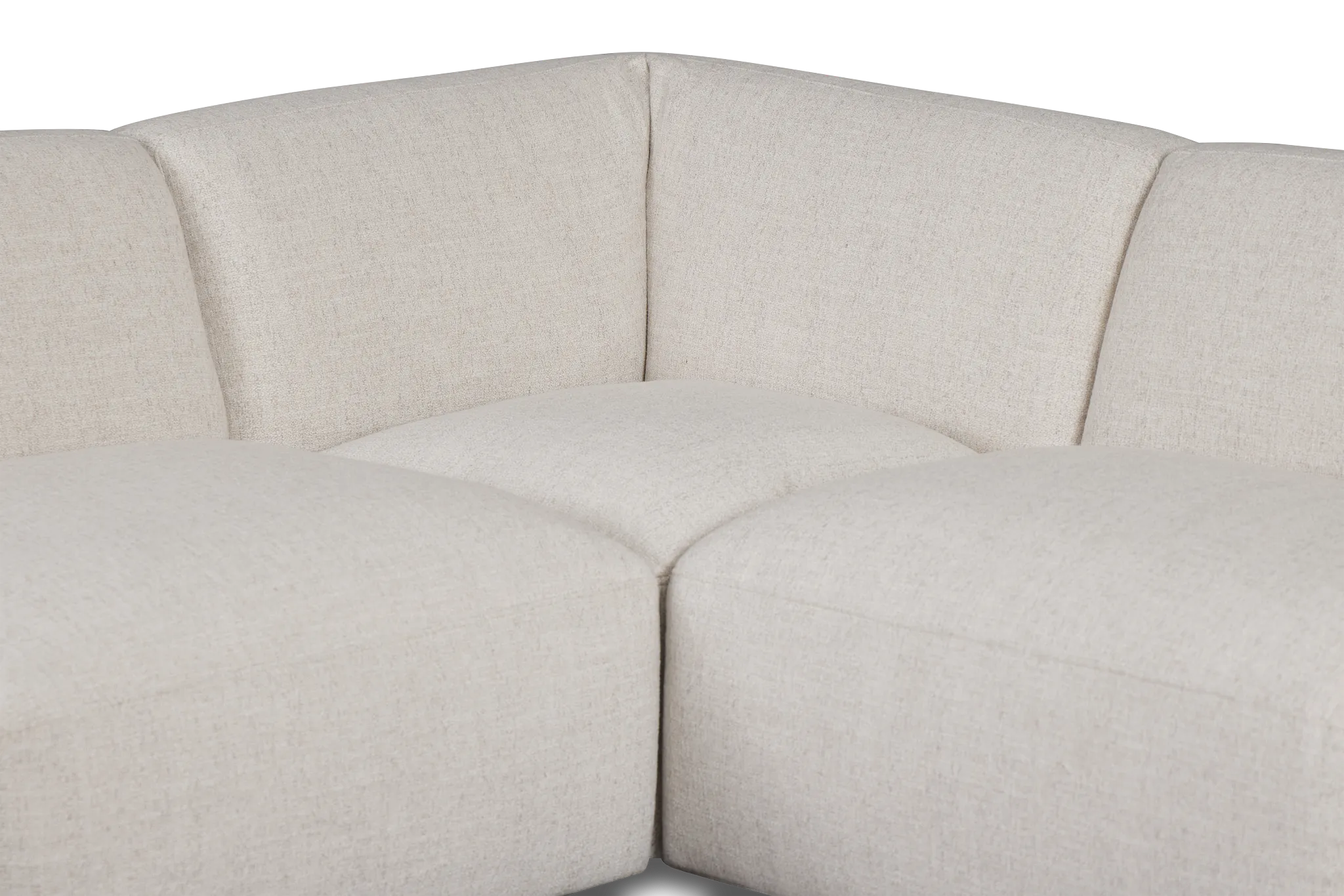 Baylor Light Beige Fabric 5-piece Right Facing Bumper Sectional