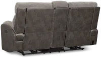 Travis Gray Fabric Power Reclining Console Loveseat