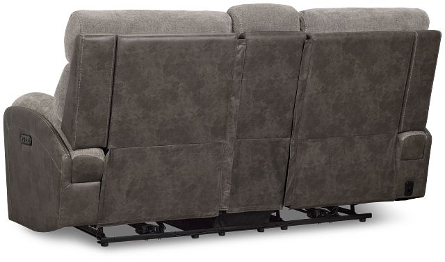 Travis Gray Fabric Power Reclining Console Loveseat