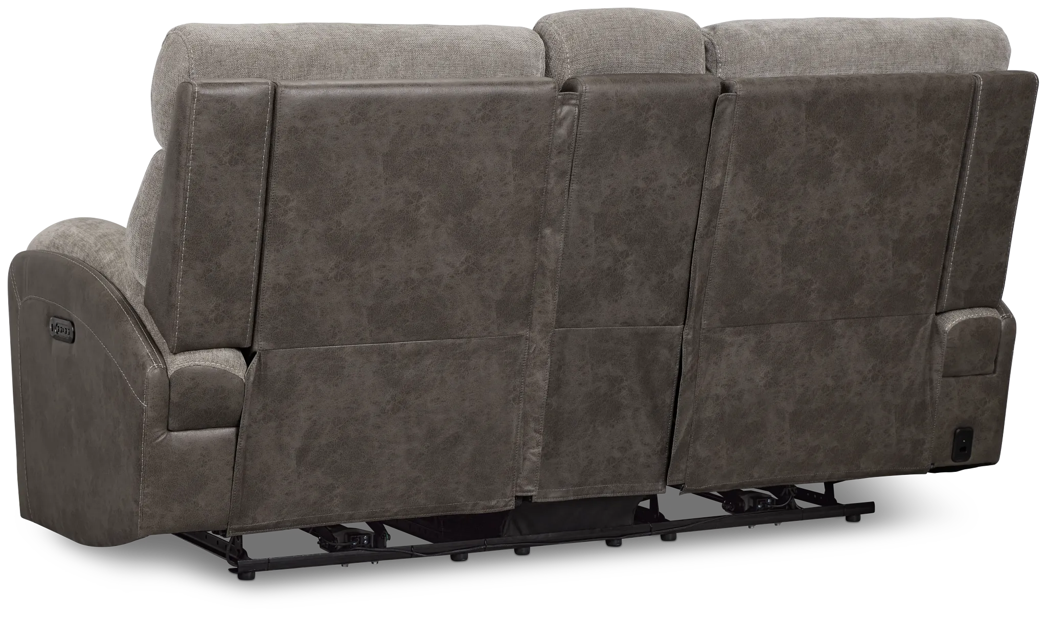 Travis Gray Fabric Power Reclining Console Loveseat