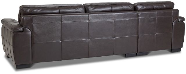 Braden Dark Brown Leather Left Chaise Sectional