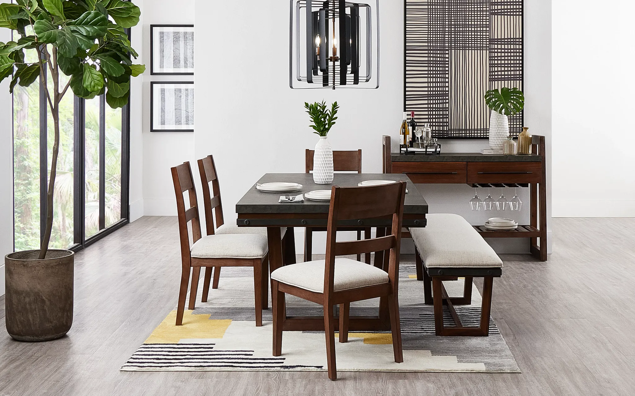 Forge Dark Tone Dining Bench