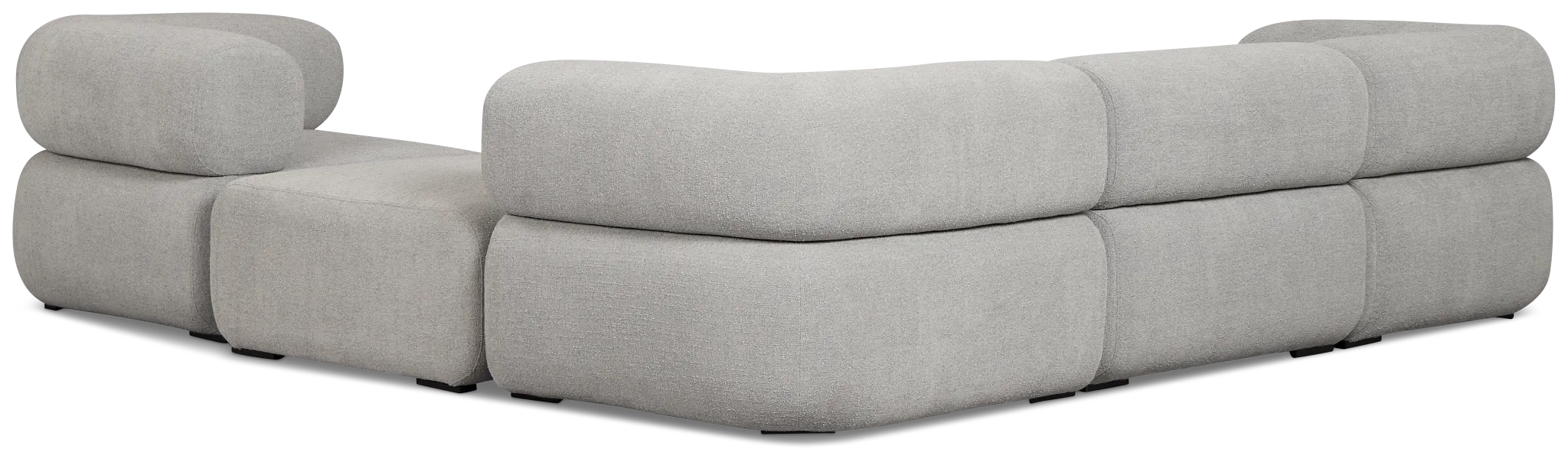 Celeste Light Gray Fabric 5-piece Modular Sectional With Armless Ottoman