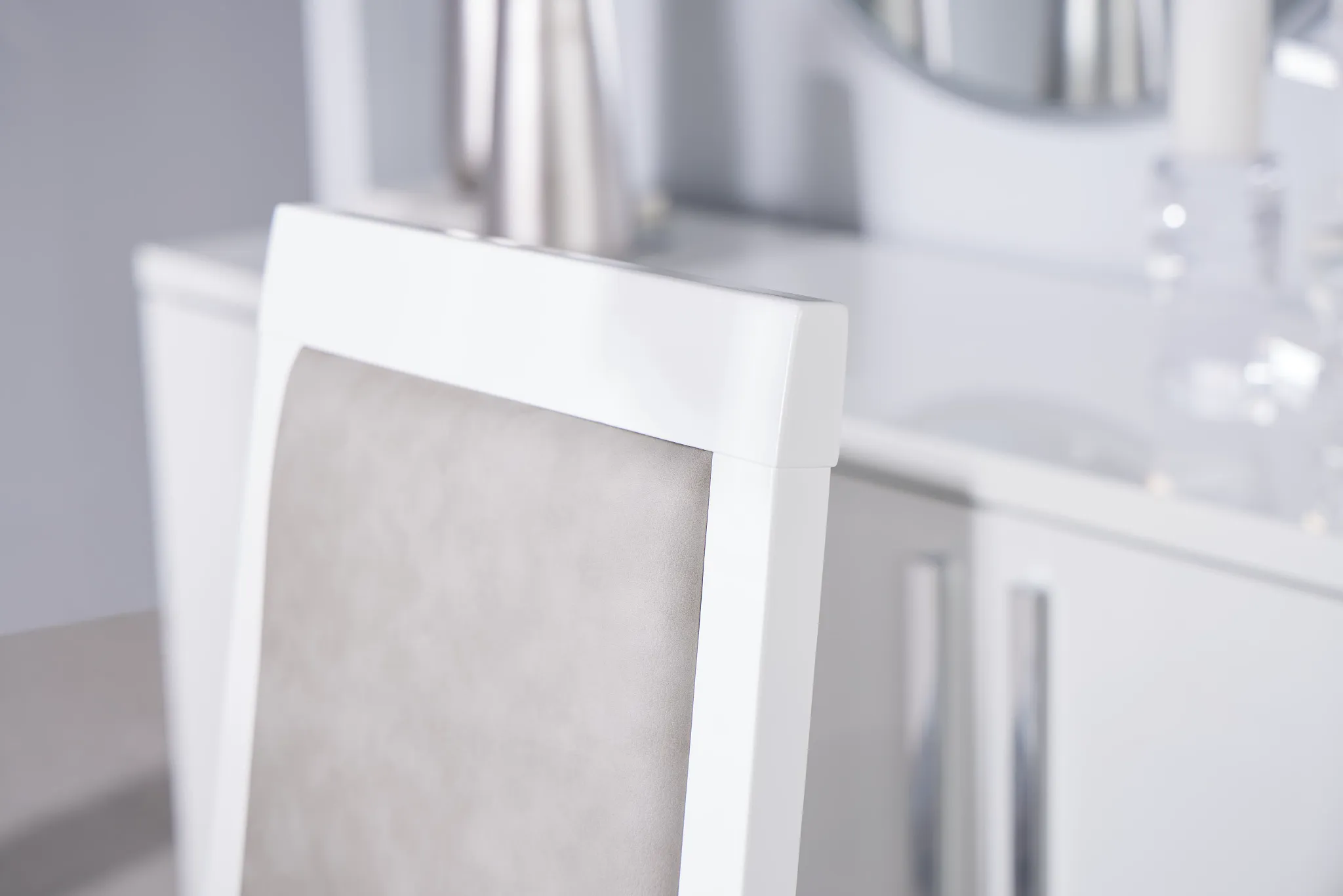 Verona White Upholstered Side Chair