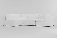 Destin Peyton White Fabric 4-piece Modular Sectional