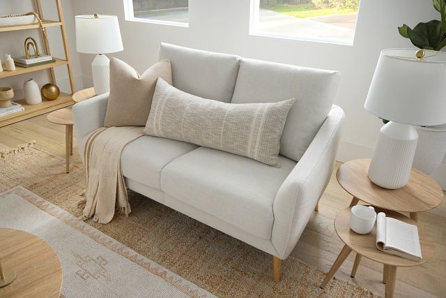 Layla Light Beige Fabric Loveseat