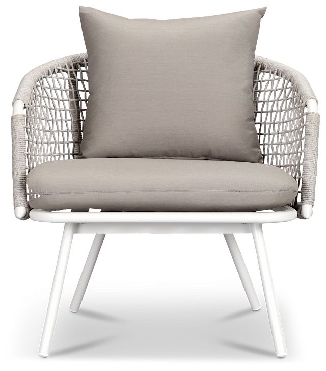 Antigua White Gray Arm Chair