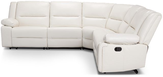 Peyton Light Beige Lthr/vinyl Small Two-arm Manually Reclining Sectional