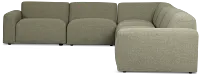 Baylor Green Fabric 6-piece Modular Sectional