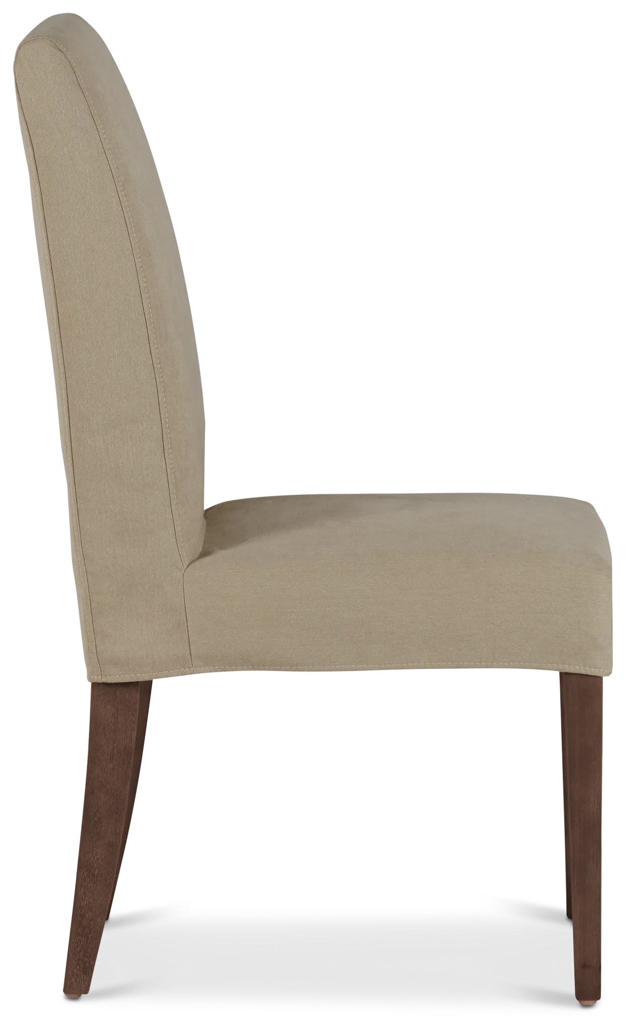 Destination Beige Short Slipcover Chair With Medium-tone Leg