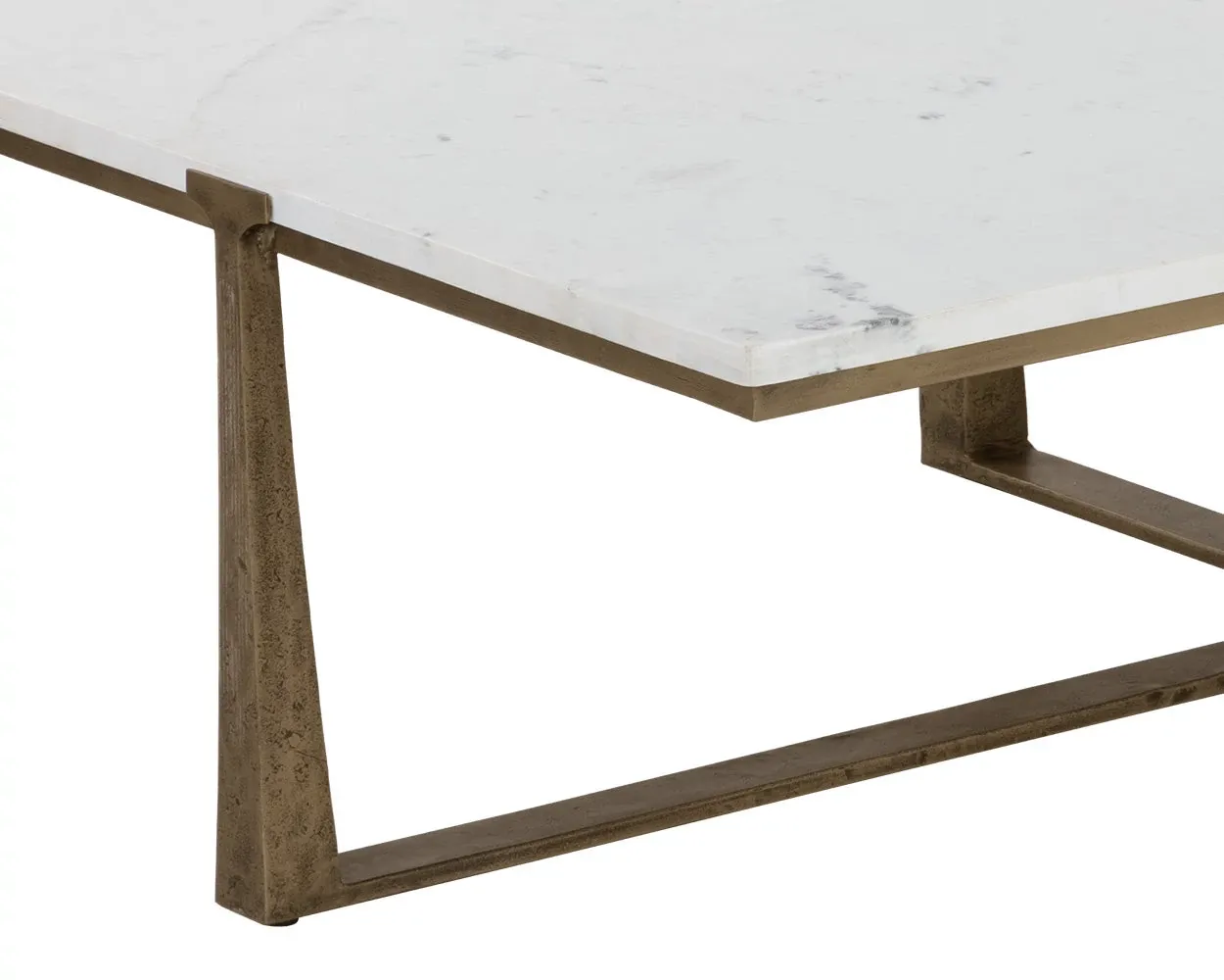 Cowart White Marble Rectangular Coffee Table