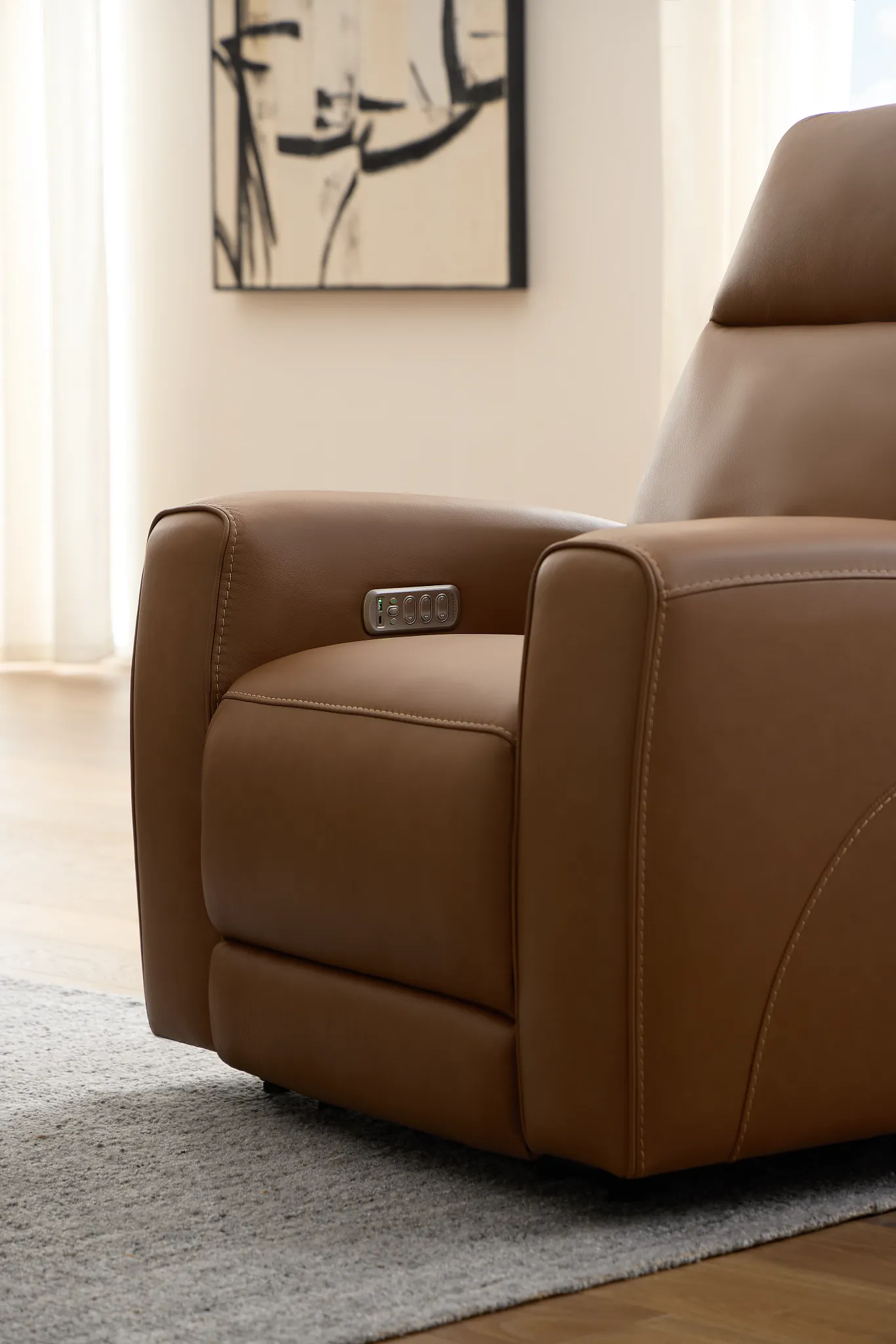 Belmont Dark Brown Lthr/vinyl Power Recliner