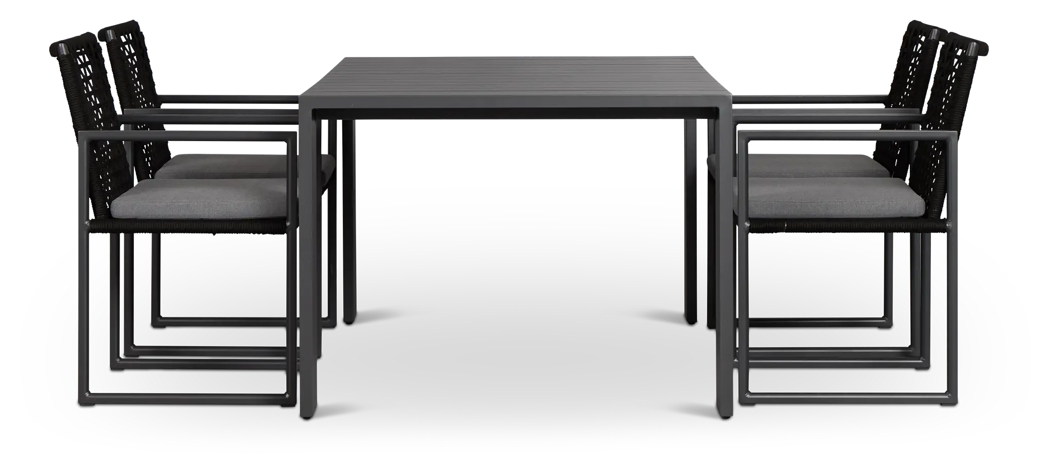 Sunrise Dark Gray 65" Rectangular Table & 4 Aluminum Arm Chairs Sunrise Dark Gray 65" Rectangular Table & 4 Aluminum Arm Chairs