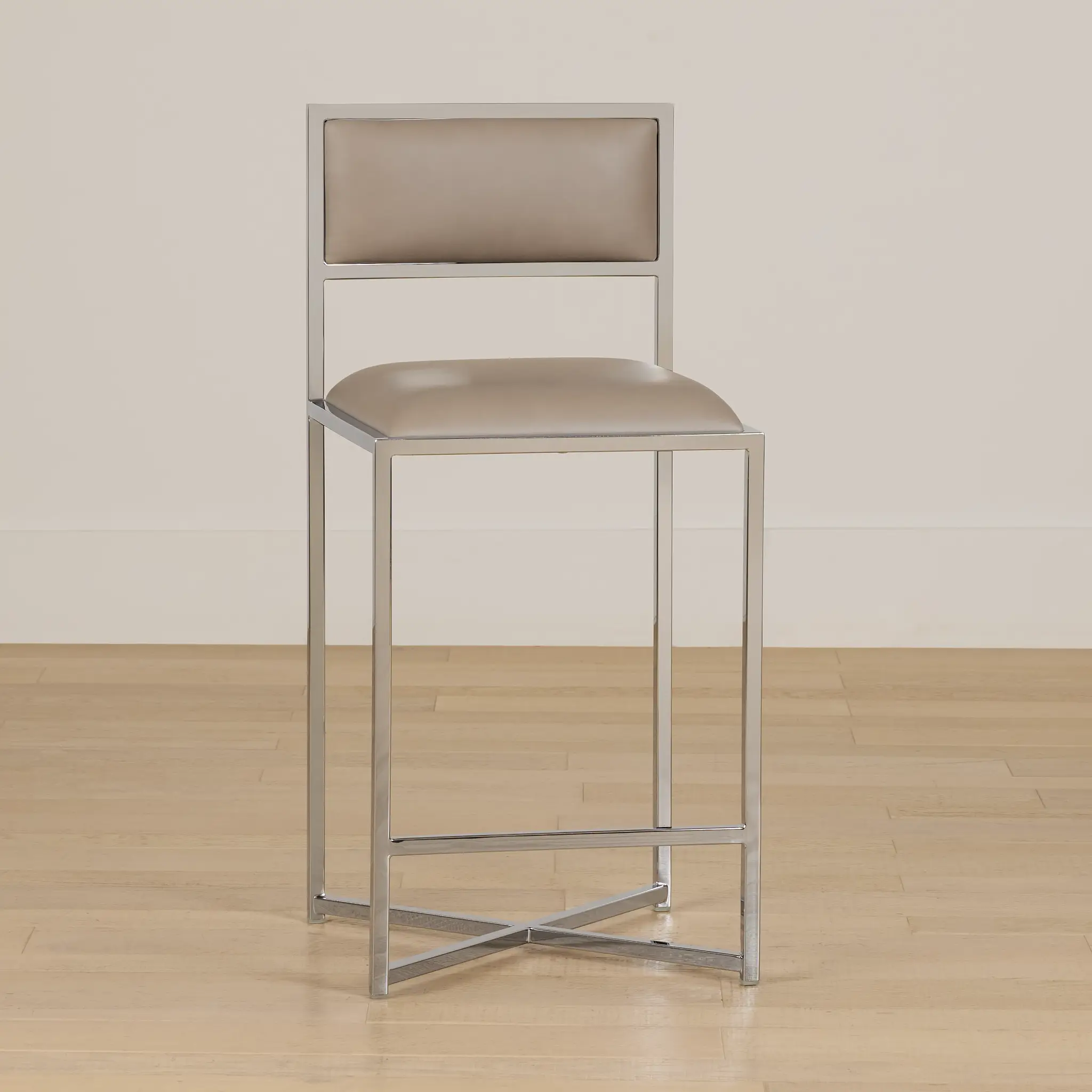 Amalfi Taupestnl Steel 24" Upholstered Barstool Amalfi Taupestnl Steel 24" Upholstered Barstool