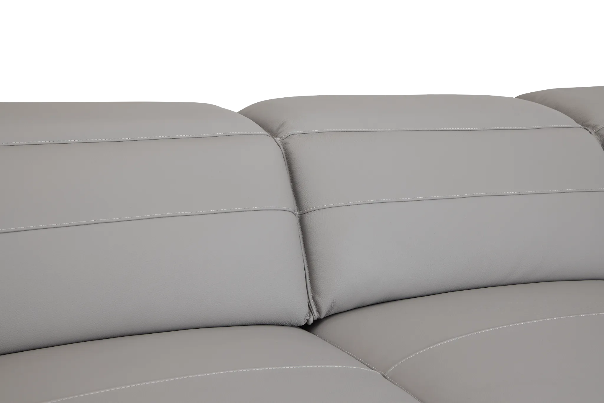 Pearson Gray Leather Right Bumper Sectional