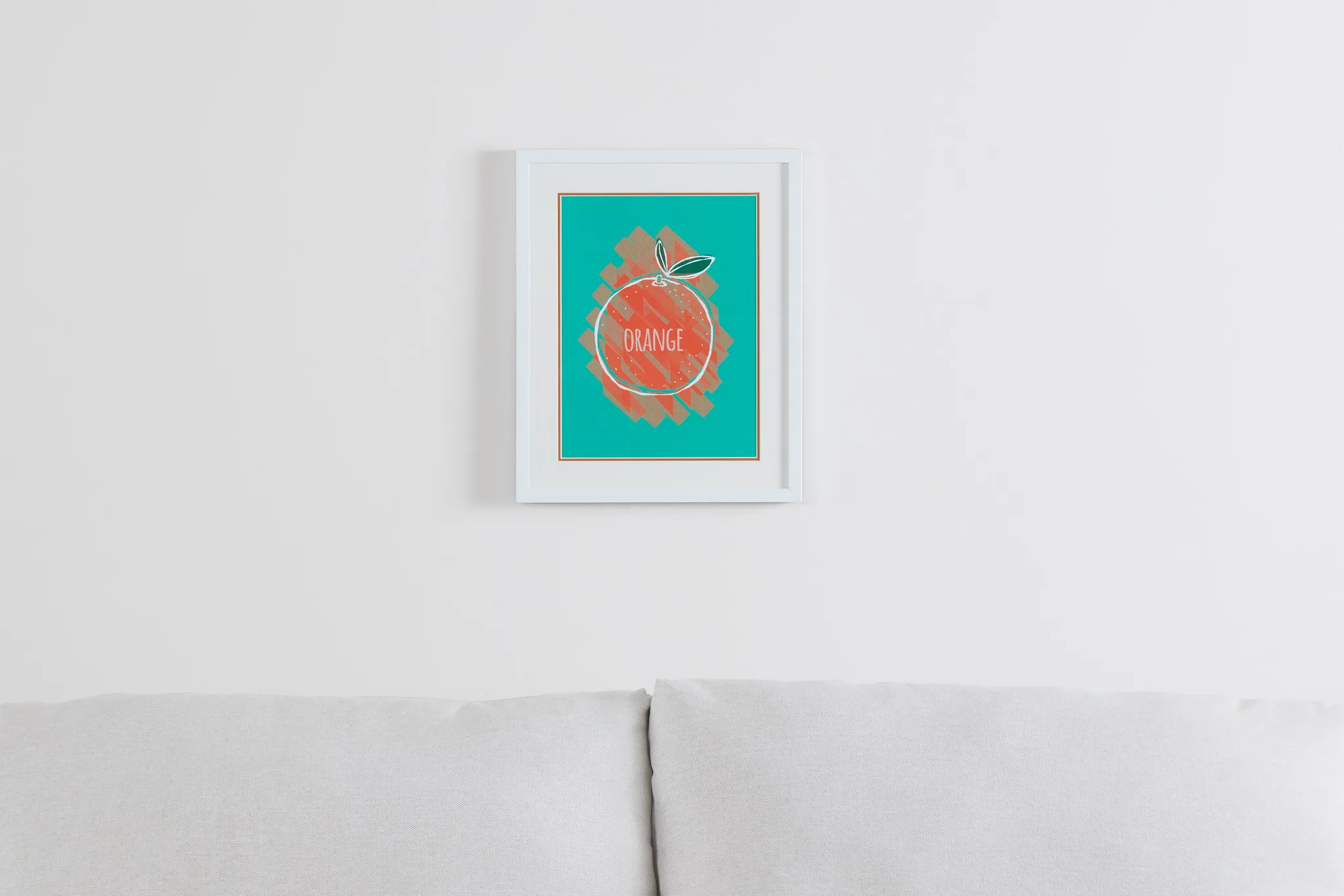 Orange Multicolored Framed Wall Art