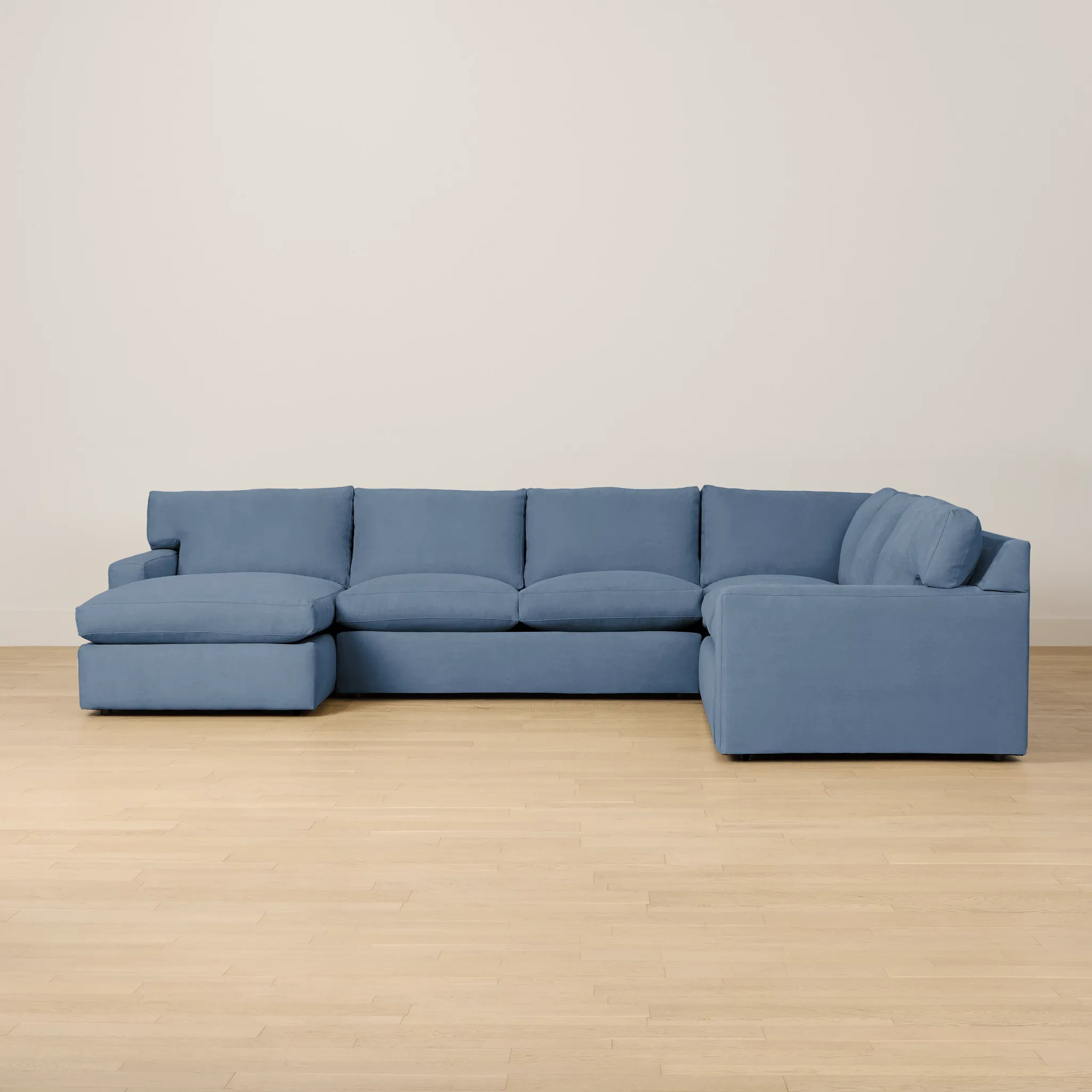 Hudson Blue Fabric Medium Left Chaise Sectional