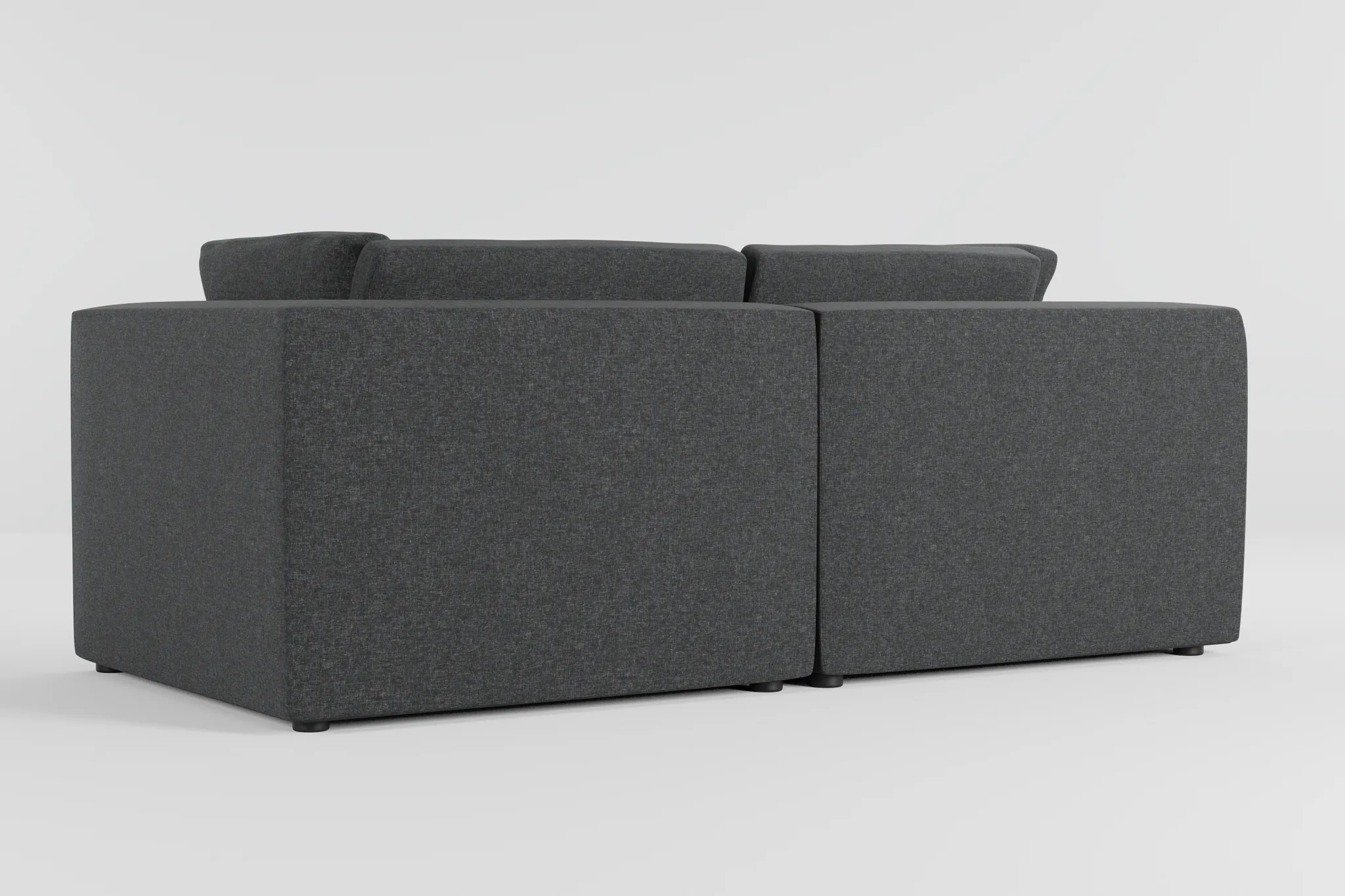 Destin Delray Dark Gray Fabric 2-piece Modular Sofa