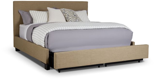 Madden Taupe Uph Platform Storage Bed