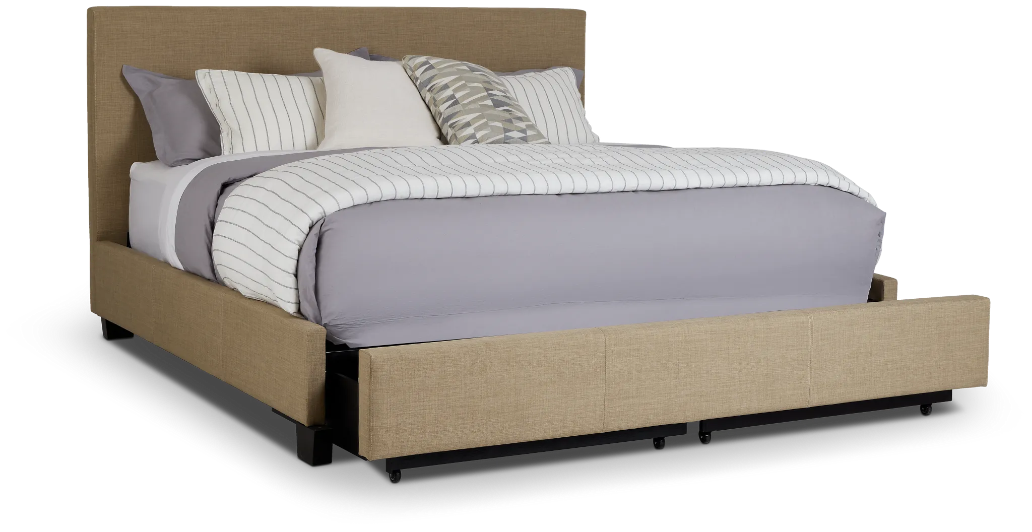 Madden Taupe Uph Platform Storage Bed