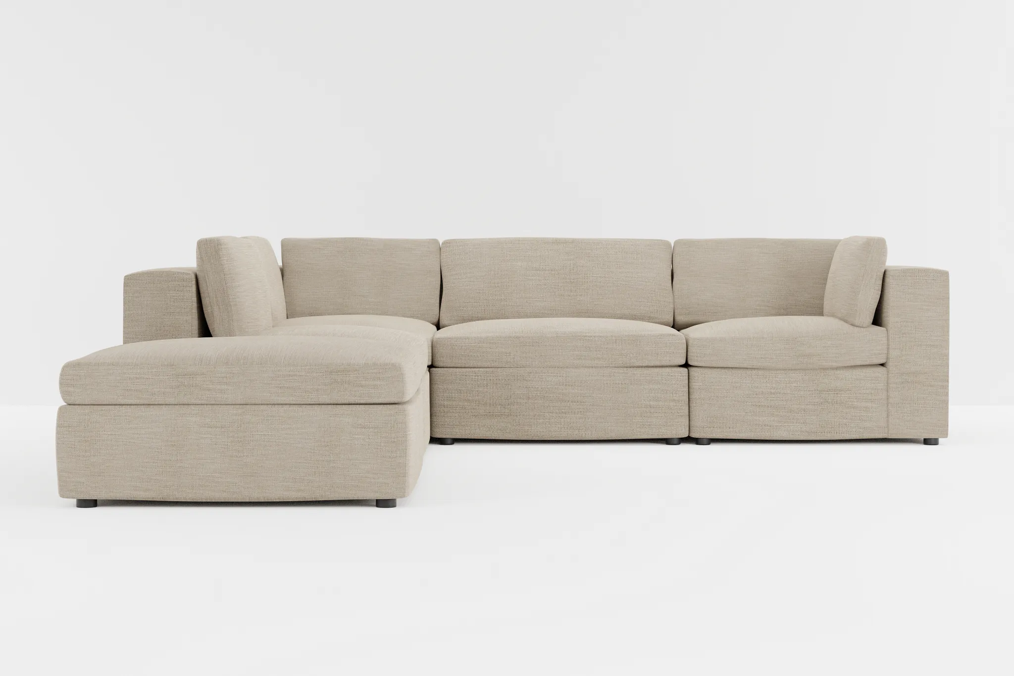 Destin Victory Taupe Fabric 5pc Bumper Sectional