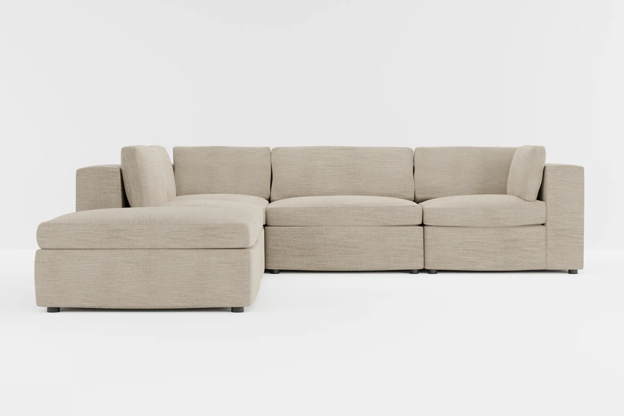 Destin Victory Taupe Fabric 5pc Bumper Sectional Destin Victory Taupe Fabric 5pc Bumper Sectional