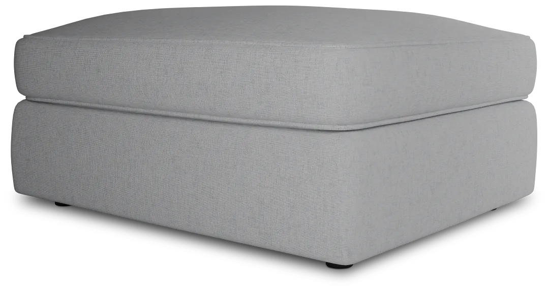 Siesta Delray Pewter Fabric Ottoman