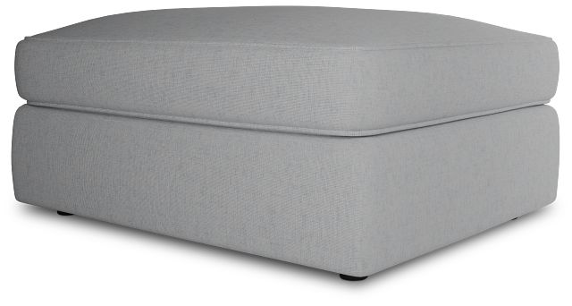 Siesta Delray Pewter Fabric Ottoman