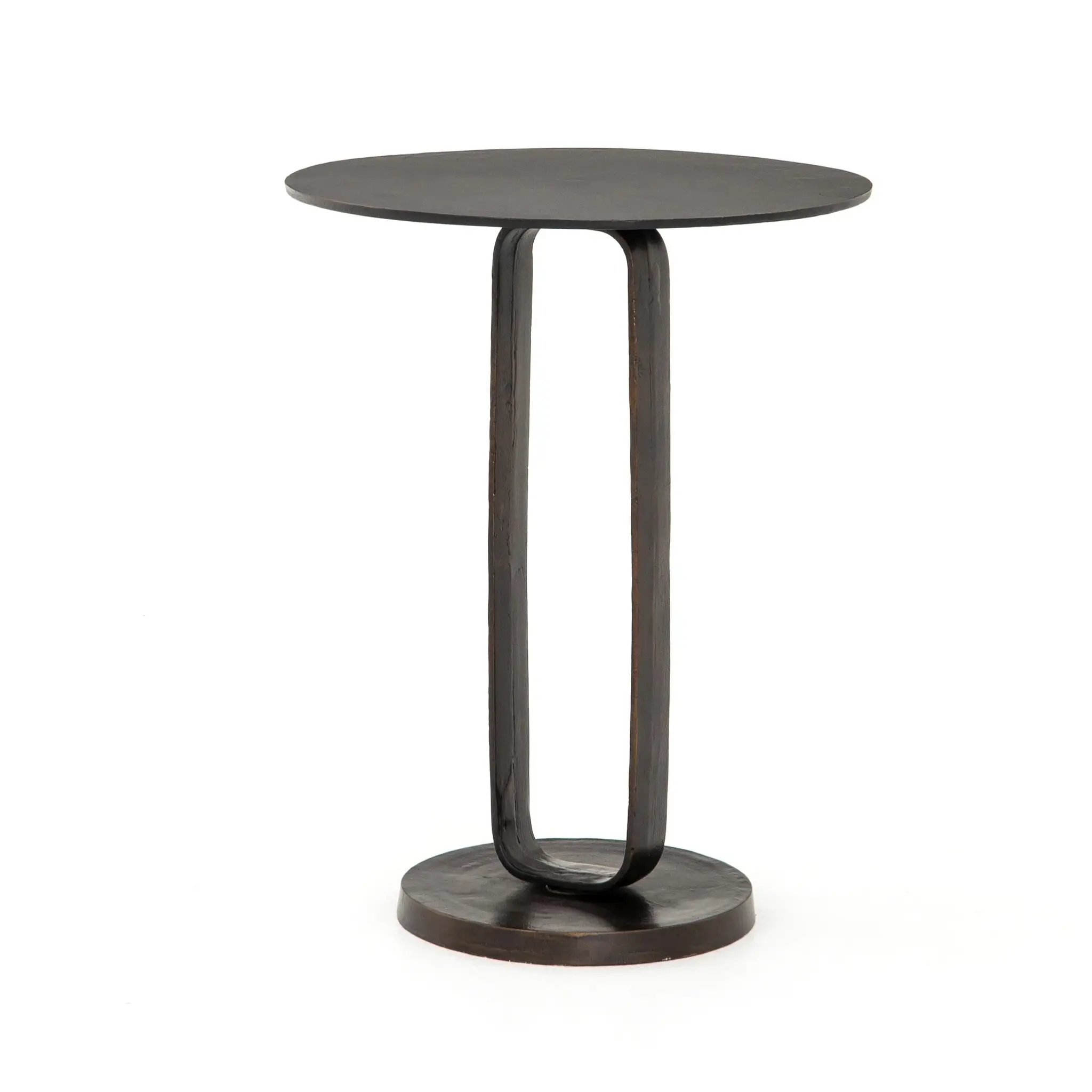 Four Hands Deem Dark Gray Round End Table Four Hands Deem Dark Gray Round End Table