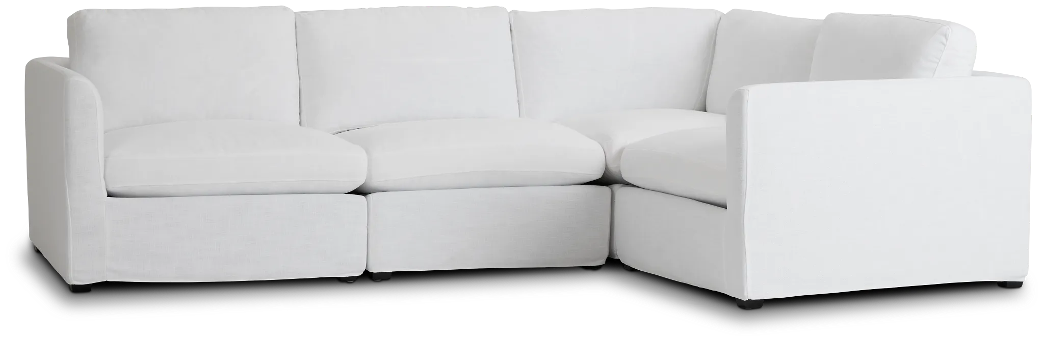 Willow White Fabric Small Two-arm Sectional