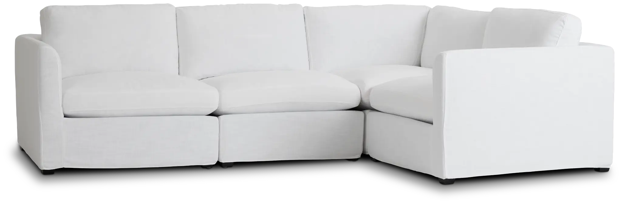 Willow White Fabric Small Two-arm Sectional Willow White Fabric Small Two-arm Sectional