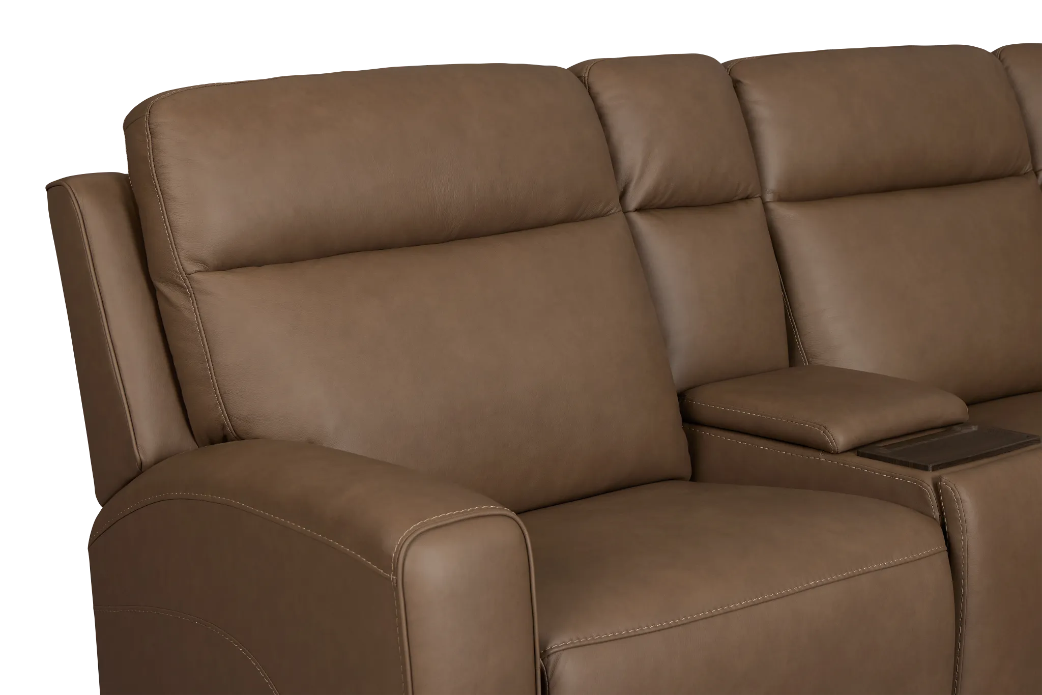 Flexsteel Belmont Dark Brown Lthr/vinyl Large Triple Power Reclining Two-arm Sectional