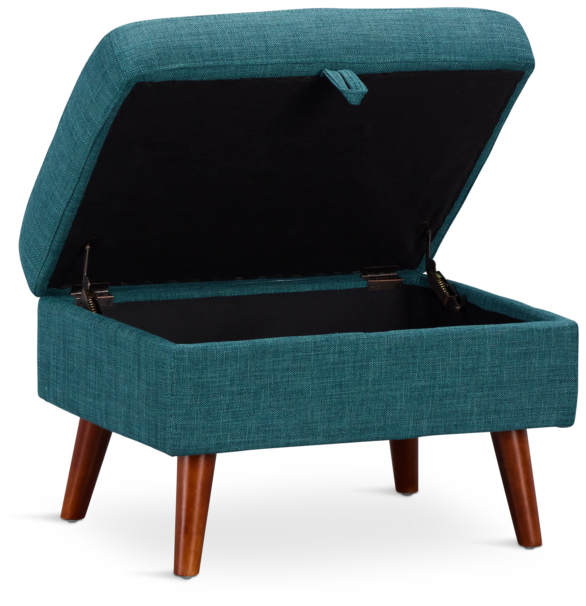 Raya Dark Teal Fabric Storage Ottoman