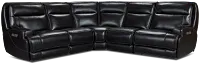 Casey Black Lthr/vinyl Small Two-arm Power Reclining Sectional