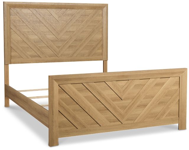 Delray Light Tone Panel Bed