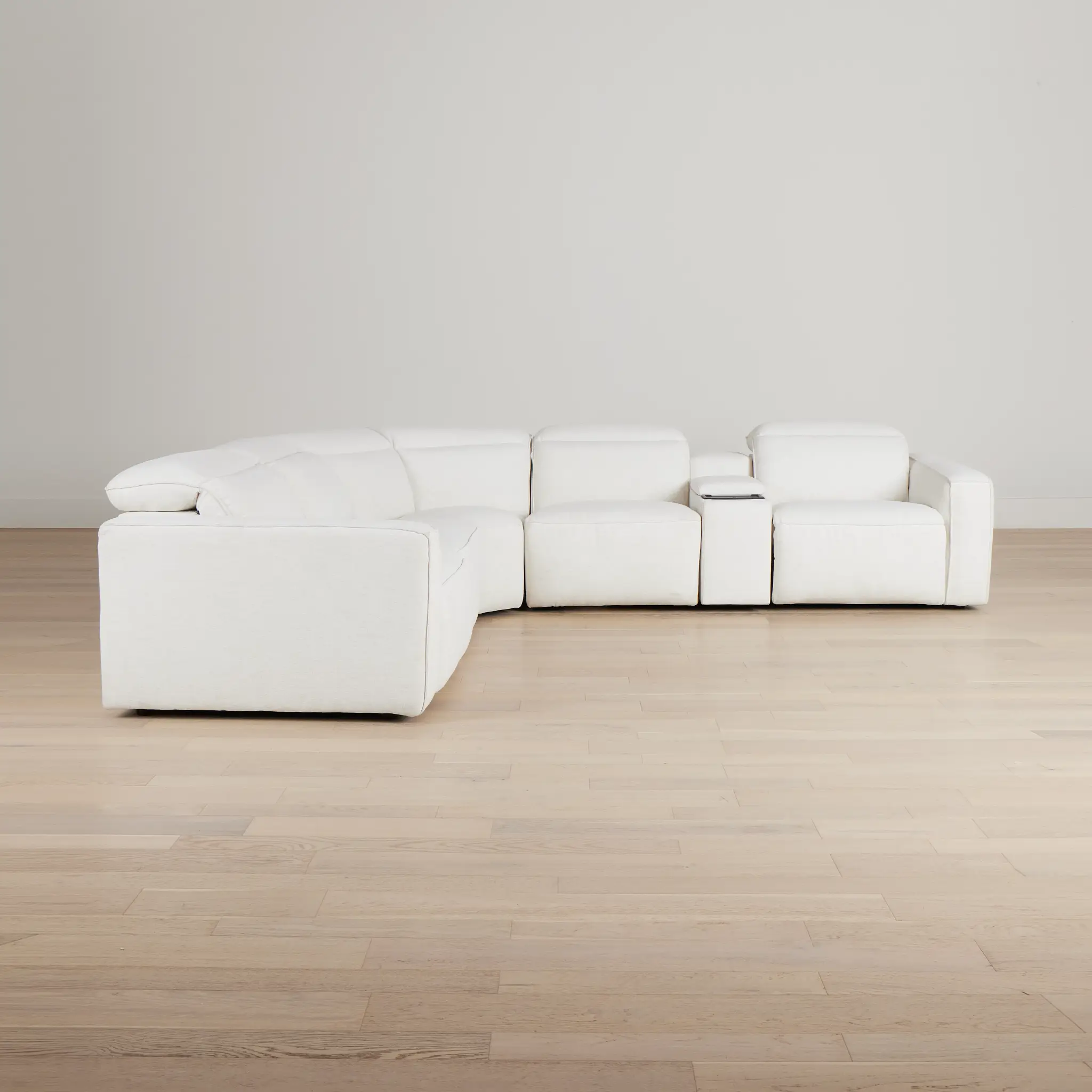 Ryland White Fabric Medium Dual Power 2-arm Reclining Sectional Ryland White Fabric Medium Dual Power 2-arm Reclining Sectional