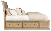 Galveston Light Tone Sleigh Storage Bed