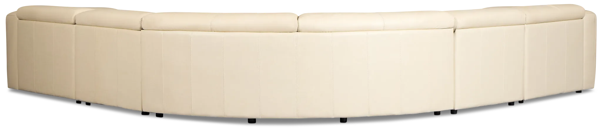 Jace Ivory Lthr/vinyl Small Dual Power Left Chaise Sectional