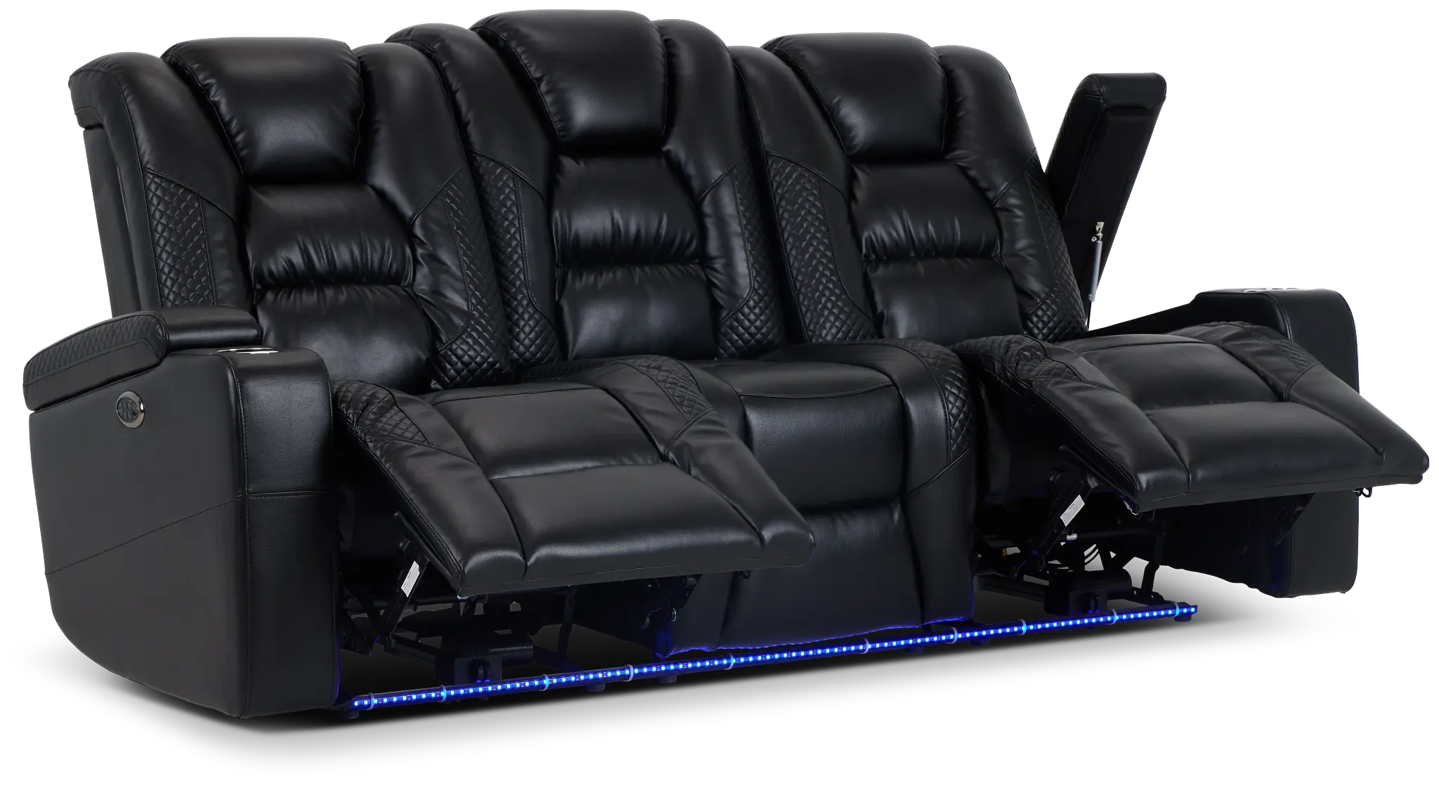 Troy Black Micro Power Reclining Sofa Troy Black Micro Power Reclining Sofa