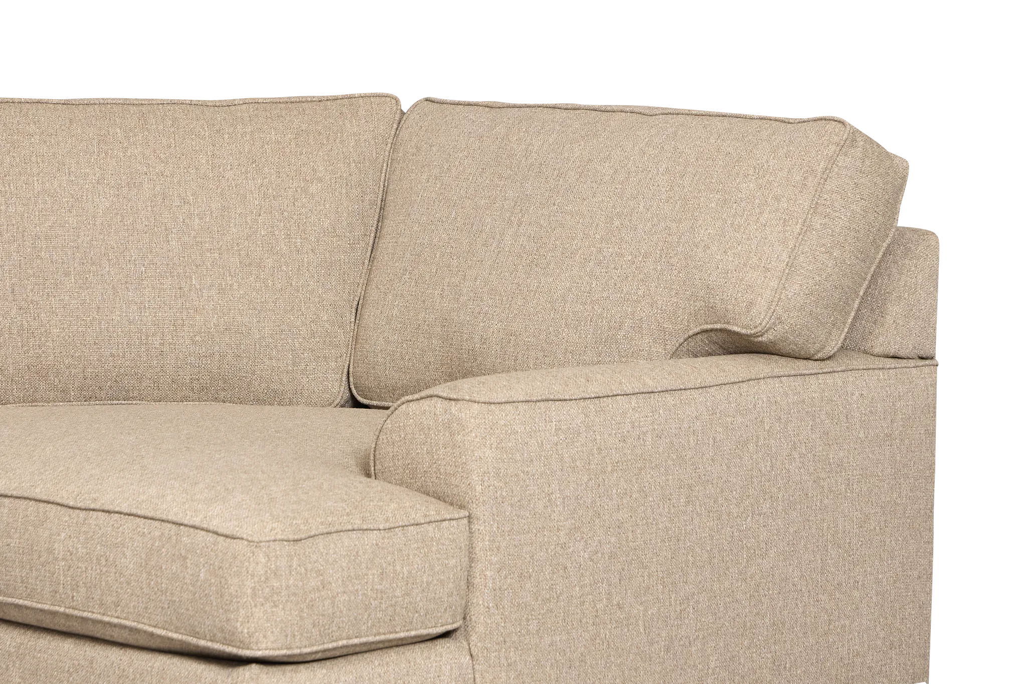 Sinclair Brown Fabric Medium Right Facing Cuddler Sectional