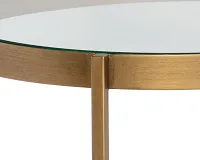 Brielle Gold Glass Round Coffee Table