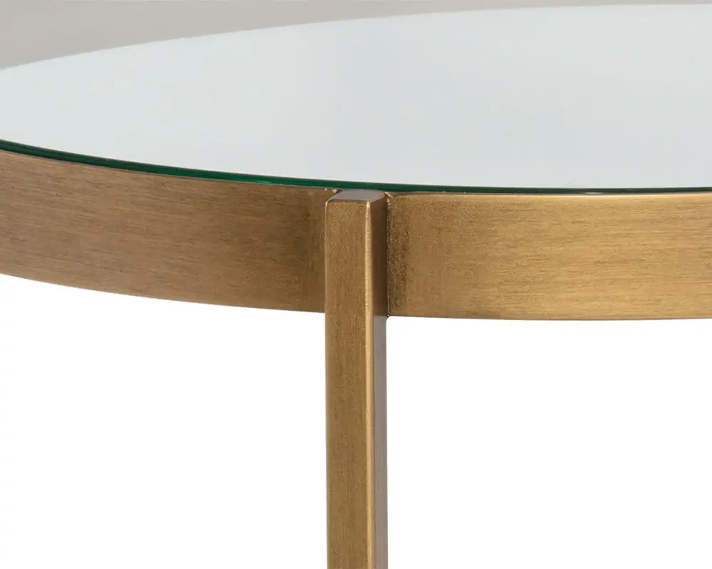 Brielle Gold Glass Round Coffee Table Brielle Gold Glass Round Coffee Table