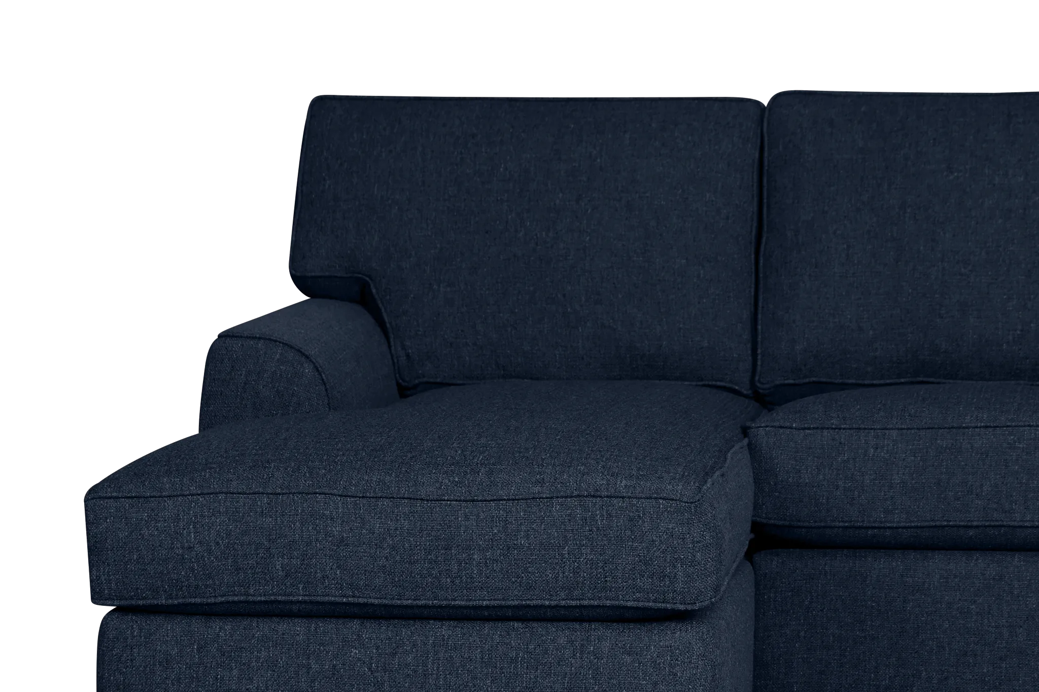 Sinclair Dark Blue Fabric Small Left Chaise Sectional