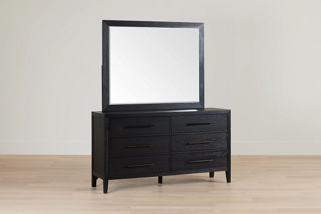 Alden Black Dresser & Mirror