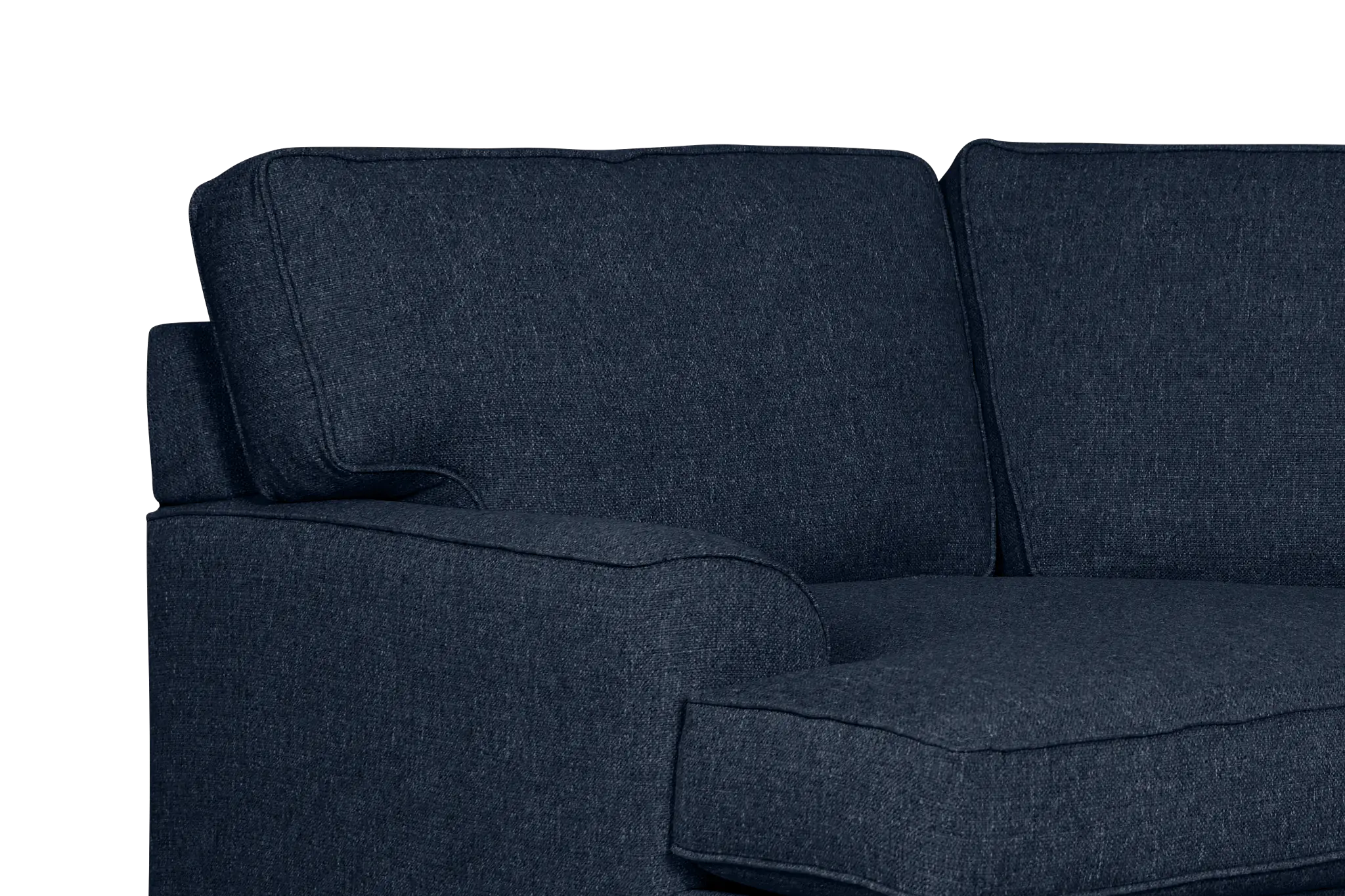 Sinclair Dark Blue Fabric Left Cuddler Cooling Memory Foam Sectional Sinclair Dark Blue Fabric Left Cuddler Cooling Memory Foam Sectional